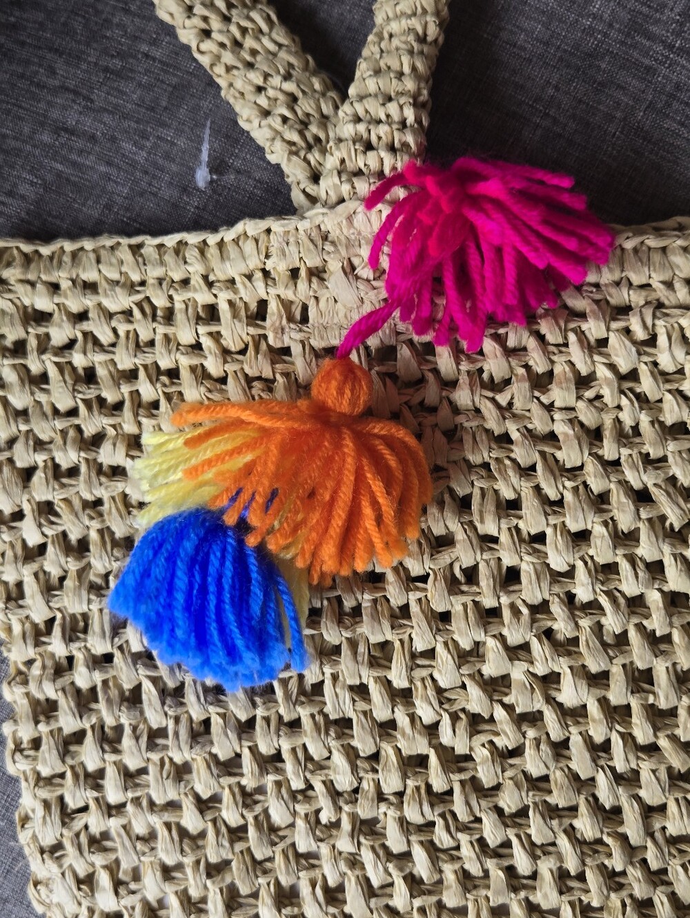 NWT Woven Straw Purse Handcrafted In India - Picture 3 of 6